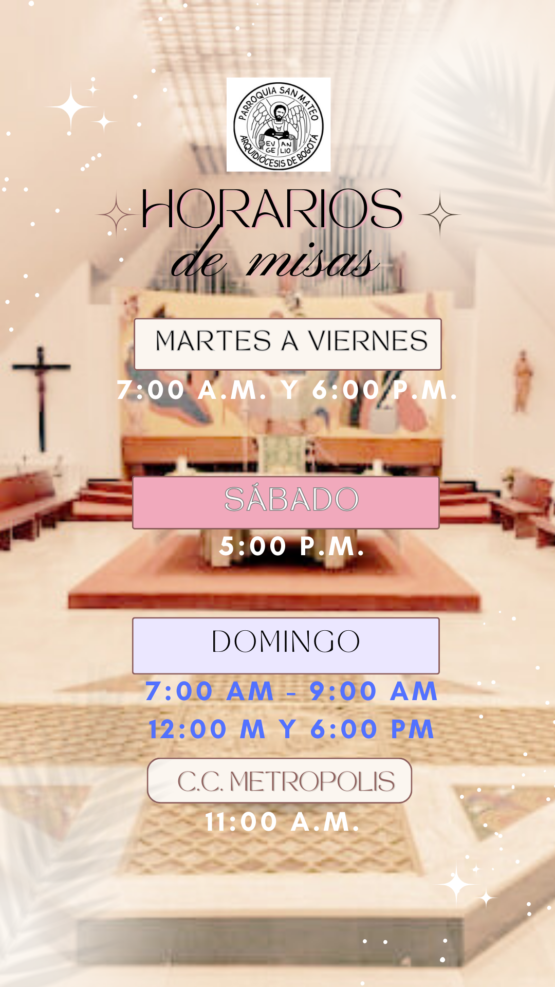 HORARIO MISAS