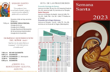 Ruta de las procesiones, celebracion sábado Santo, Domingo de Pascua